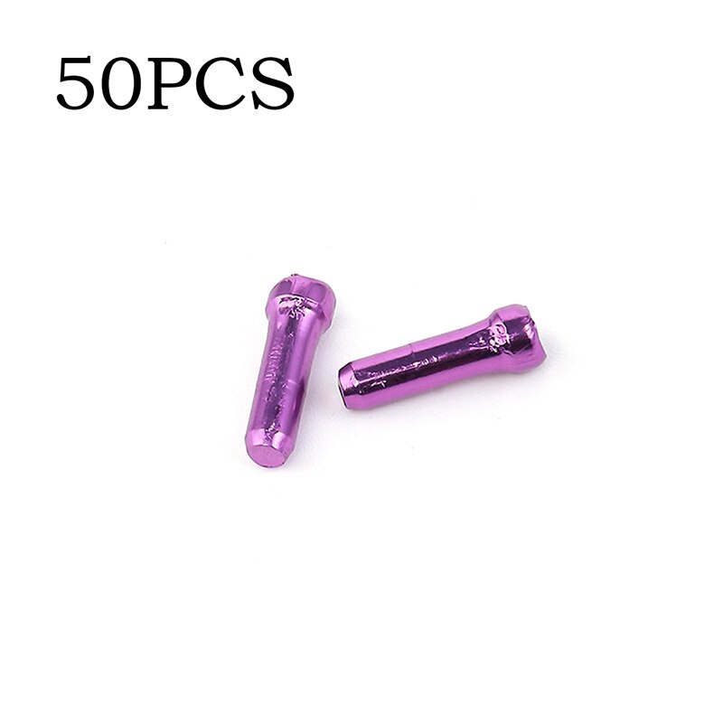 Palanca de cambios de freno para bicicleta de montaña, Cable interno consejos engarzados de aluminio, pieza de ciclismo deportivo, casquillos finales, accesorios para bicicleta, 50 Uds.: purple  50pcs