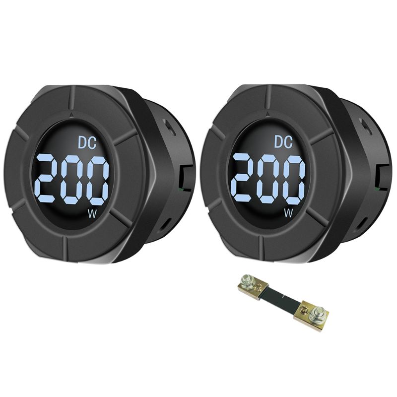 DC 0-300V Round Power Meter Wattmeter Car Power Gauge 3000W 30kW 10A 100A with Shunt Reverse Protection PZEM-019W