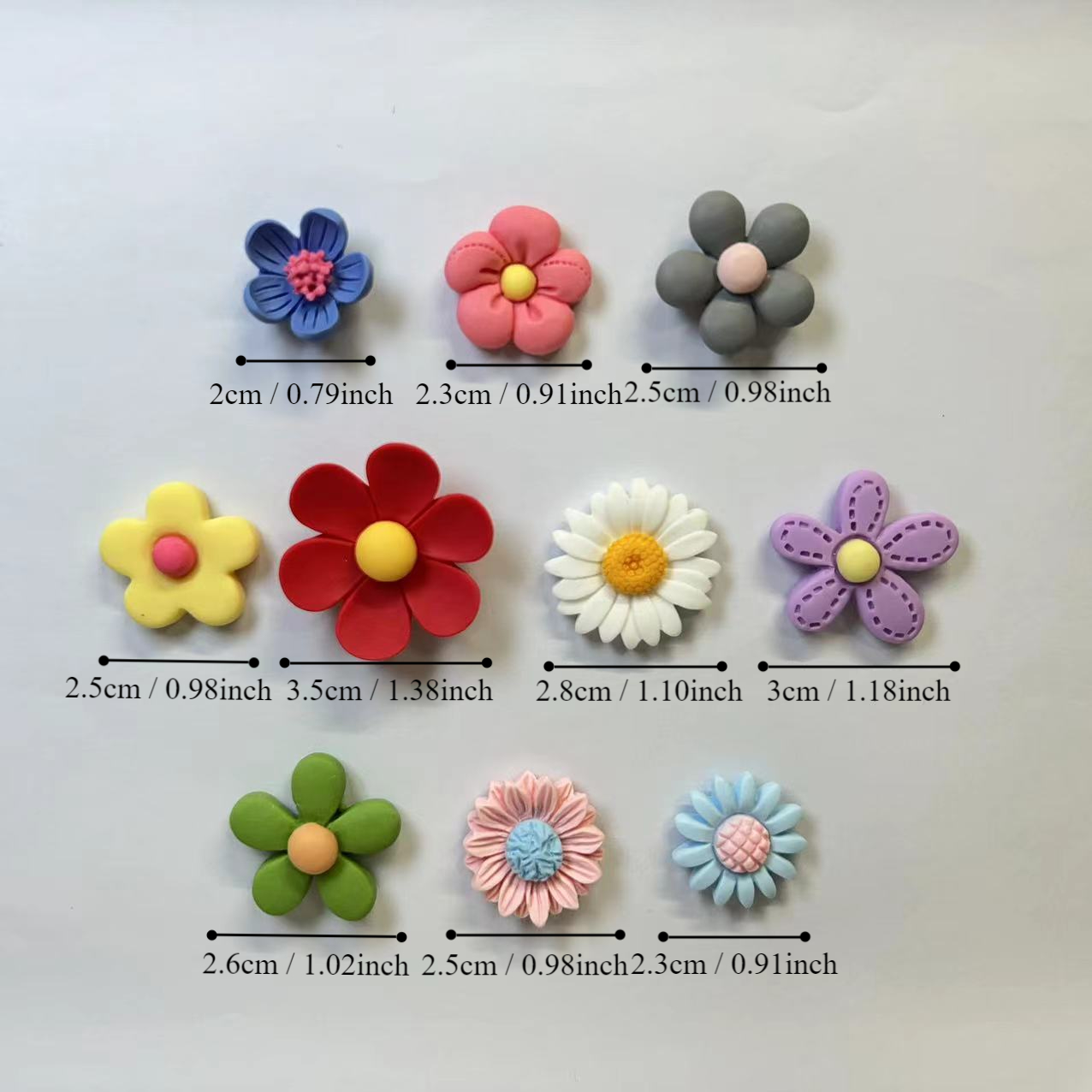 10-częściowe owalne magnesy na lodówkę Kawaii kwiat – kolorowe i mocne, idealne robić wystroju domu i organizacji biura