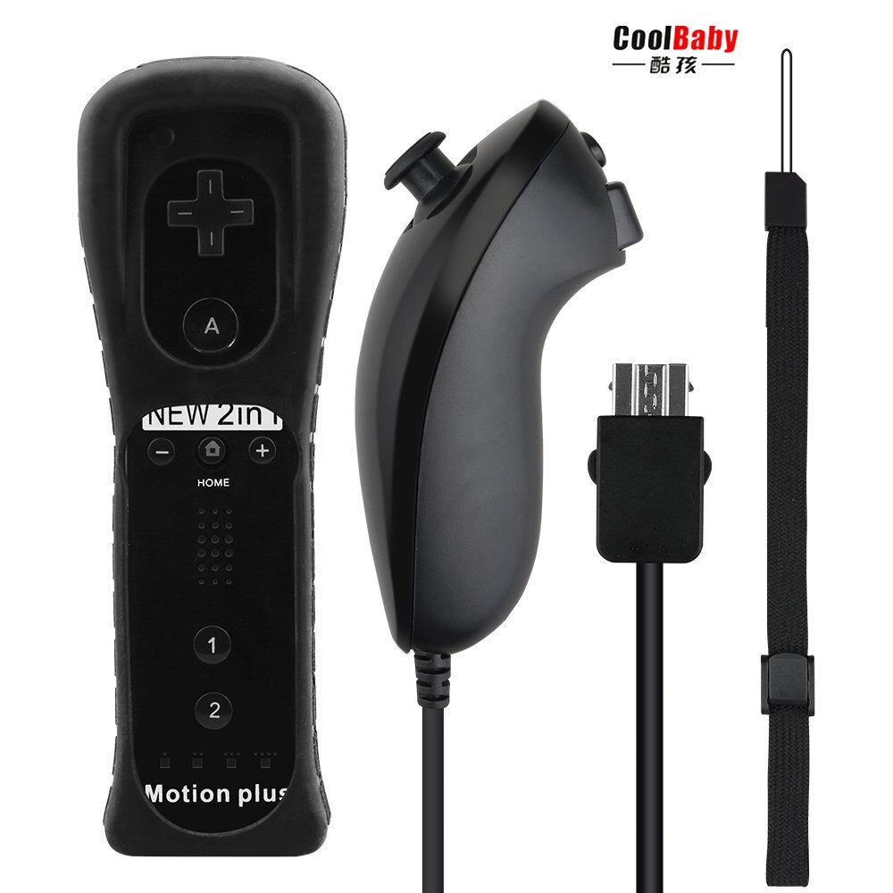 2 in 1 Wireless Controle Built In Motion Plus Remote Controller For Nintend Wii Bluetooth Remote for Wii Game Accessories: 1