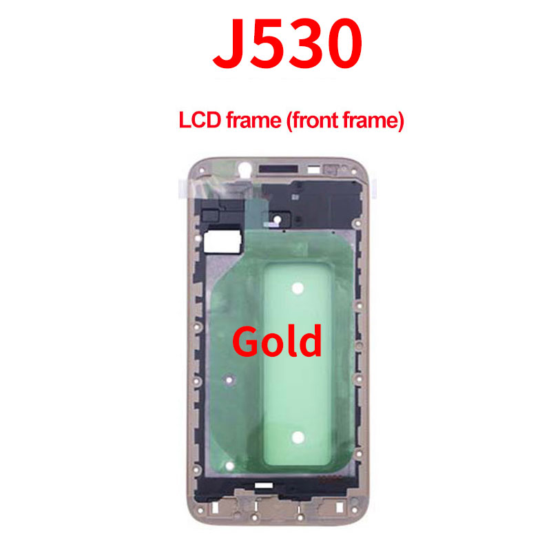 Per Samsung J7 J5 2017 J730 J530 J730F J530F Anteriore Cornice Bezel Cornice Piastra Frontale Dell'alloggiamento Posteriore del Pannello di Batteria di Vetro Posteriore del Portello telaio di copertura: j530-Gold-LCD frame