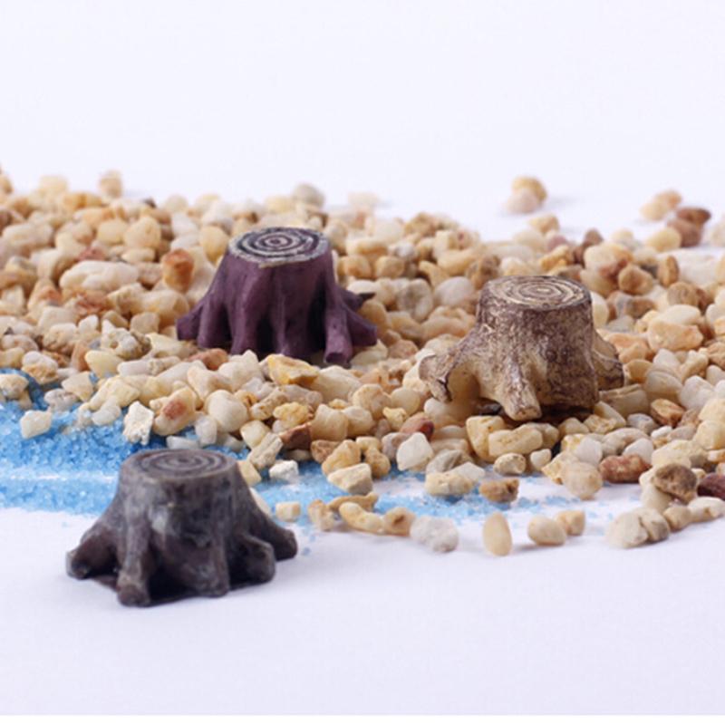 1Pc Garden Tree Stump Base Mini Resin Crafts Fairy Garden Miniatures Terrarium Micro Landscape DIY Accessories Home Decoration