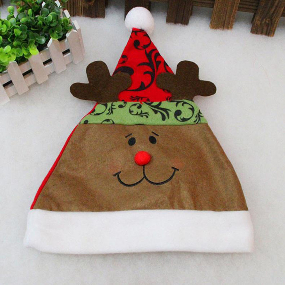 1PC Unisex Adult Xmas Red Cap Santa Novelty Hat for Christmas Party Merry Christmas Decoration W1017