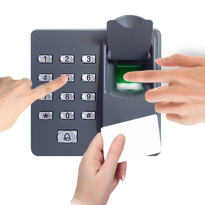 Fingerprint Access Control System RFID Keypad Biometric Finger print Card Reader Access Controller + 10pcs EM4100 keyfobs