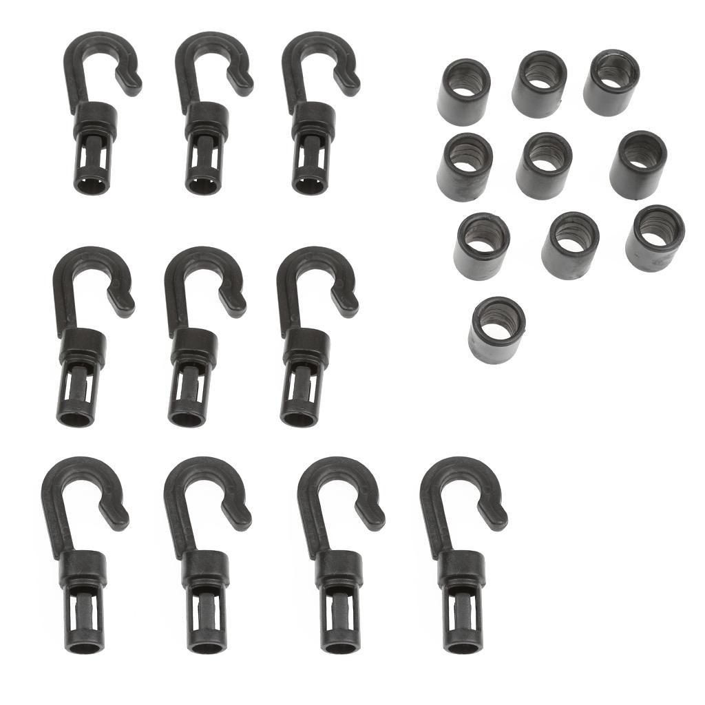 10 stuks j-vormige bevestigingshaken/bungee-haken voor kajak-, kano- en peddelaccessoires