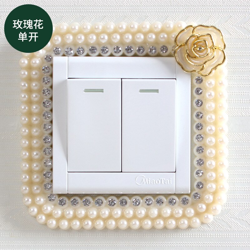 Autocollant interrupteur en plastique Style cour européenne, autocollant interrupteur simple et Double, couvercle de protection, adhésif mural , décoration de la maison: SKU-9