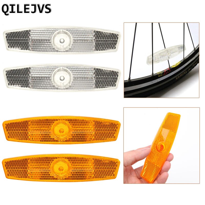 QILEJVS 2PCS Spaken fiets Fiets Wiel Reflector Veiligheid Spoke Reflecterende Mount Vintage Clip Waarschuwing