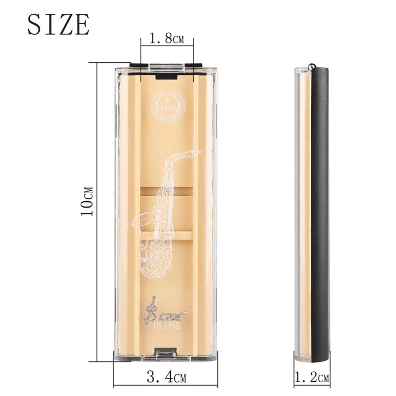 Transparent Reed Protection Box Sax Transparent Reed Protection Box Reed Boxes Musical Instrument Accessories (Two Reeds) 1