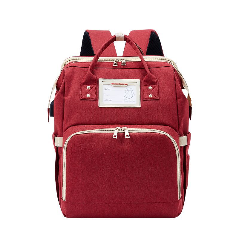 neue Stil Bett Abdeckt Vier-in-One MOTHER&#39;S Tasche USB Lade Multi-funktionale Mama Tasche Krippen windel Tasche Schultern: Upgraded Red