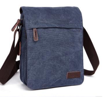 Stijl Een Schoudertas Stijl Canvas Computer Tas Koreaanse Stijl Trendy Tas: Blauw