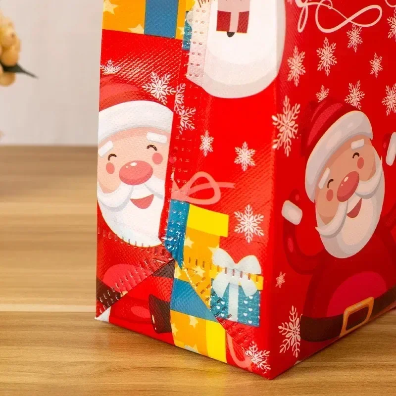 10-60PCS Christmas Tote Bag Santa Elk Snowflake Bags Non-woven Waterproof Printed Bags Thickened Decor Supplies