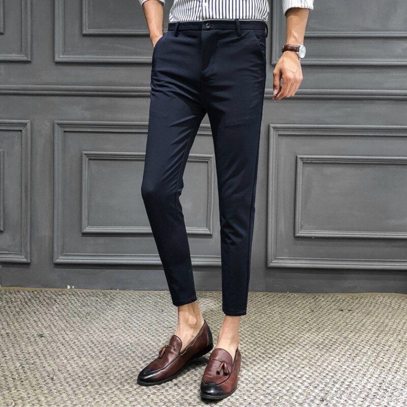Men's Gentleman's Business Casual Work Pants/Male slim fit leisure suit Trousers/ British formal suit trousers