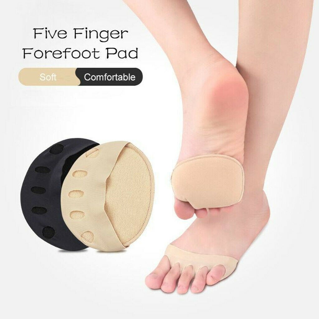 2 Stuks Vijf Tenen Voorvoet Pads Voor Vrouwen Hoge Hakken Half Inlegzolen Eelt Likdoorns Voet Pijn Zorg Absorbeert Schokken Sokken teen Pad Inserts