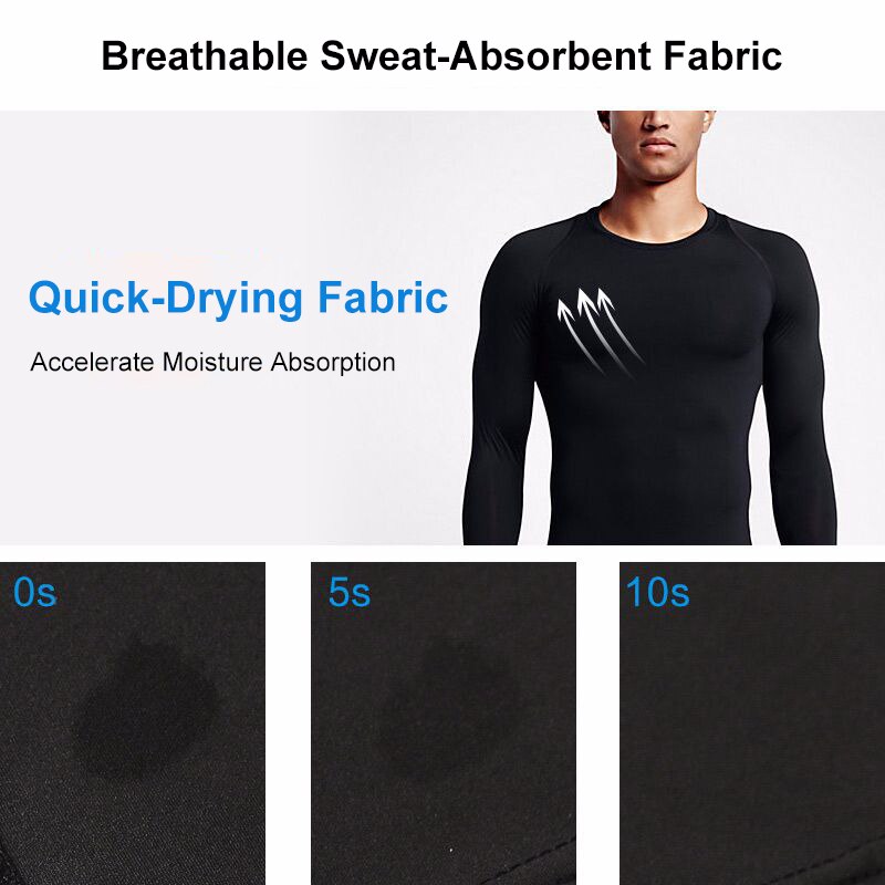 Men Long Sleeve Quick-Drying T-Shirt Long Sleeve Sports Tights Men'S Sportswear Comprehensive Training T-Shirt