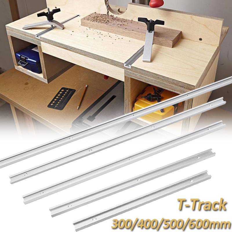 300/400/500/600MM Aluminium Alloy T-track Slot Miter Track Jig Fixture for Table Bandsaws T-track Slider Woodworking DIY Tool