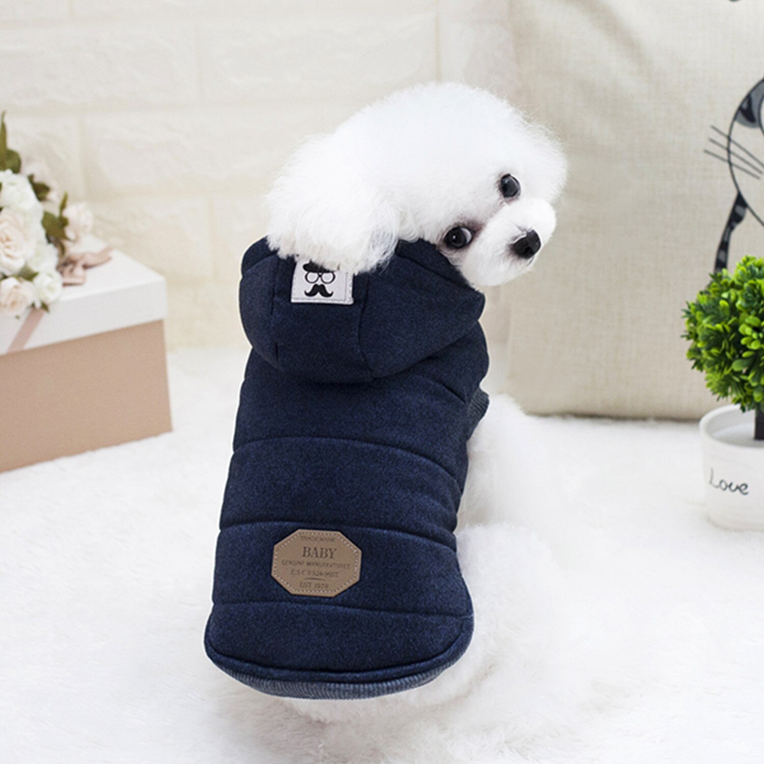 Winter Warm Fleece Dog Clothes for Small Dogs Puppy Jacket Padded Pet Dog Coat Chihuahua Hoodie Shih Tzu Outfit Yorkies Customes