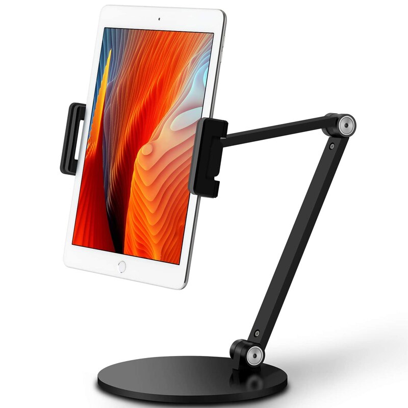 Supporti per Tablet a braccio lungo per Ipad Pro staffa Apple Air 12.9 da 10.9 pollici supporto per Tablet da 7-13 ''accessori da scrivania supporto pieghevole in metallo: 4.7-12.9 Inch Black