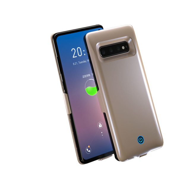 ZKFYS Slim Battery Charger Cases for Samsung Galaxy S10 Power Bank Case 7000mAh Extenal Charging Battery Cover Powerbank Case: Gold