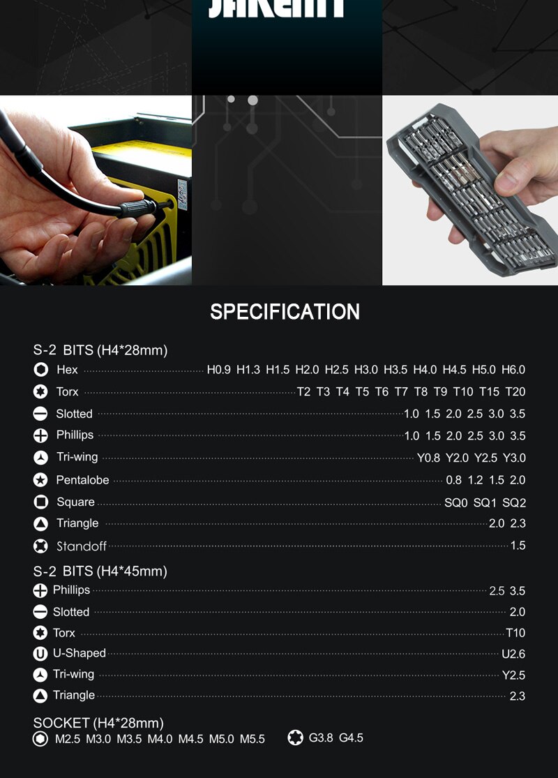 Jakemy Screwdrive Precisie Magnetische Schroevendraaier Set Voor Ip Tablet Mobiele Telefoon Reparatie JM-8170 JM-8172 Gereedschap Kit