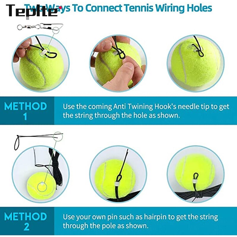 Juego de entrenamiento de tenis individual, Base de servicio con herramienta de pelota, práctica de tenis, deportes, pelota de rebote autodidáctica
