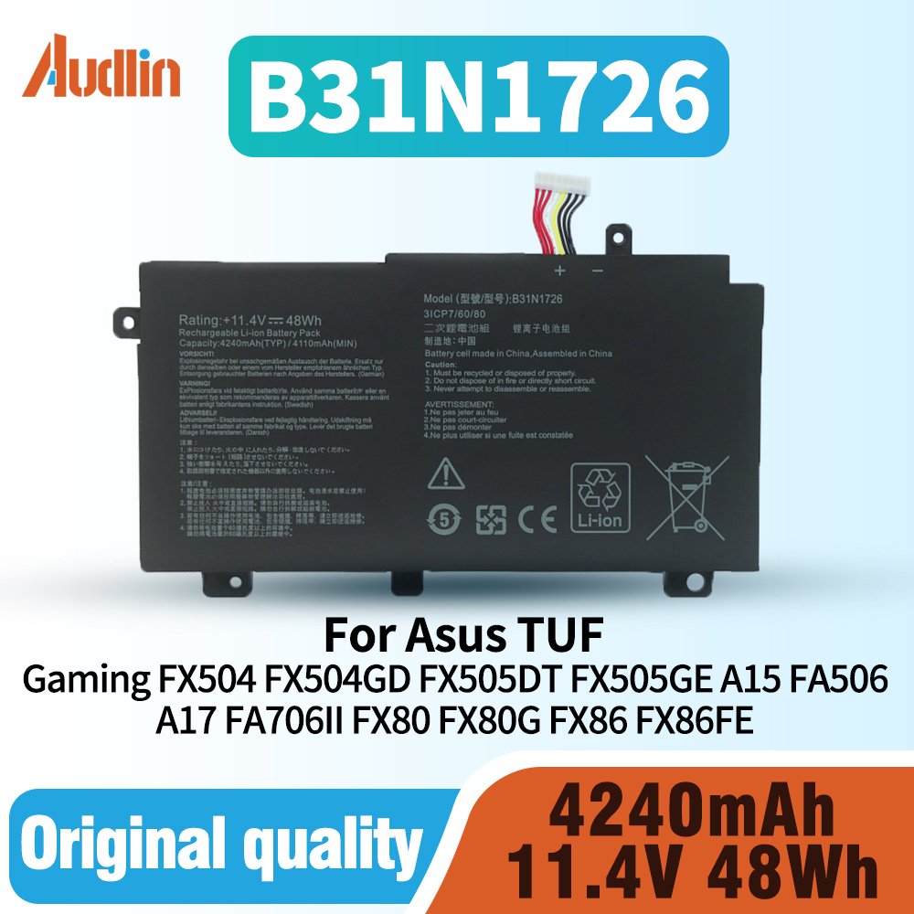 B31N1726 Battery for ASUS TUF Gaming FX504 FX504G FX504GD FX504GE FX504GM FX505 FX505DT FX505DV FX505DY FX80 FX80G FX80GD FX86: Default Title