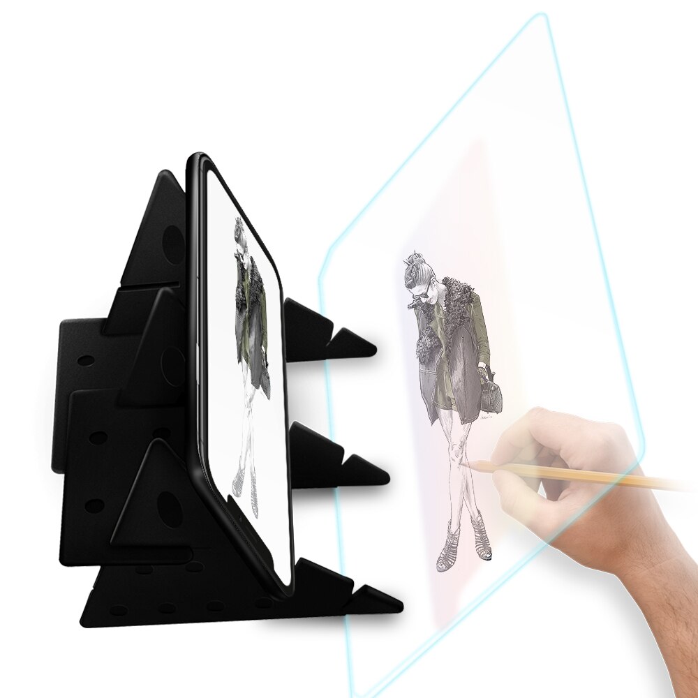 Children's led projection drawing copy board projector painting tracing board sketch mirrored reflection dimming bracket phone holder