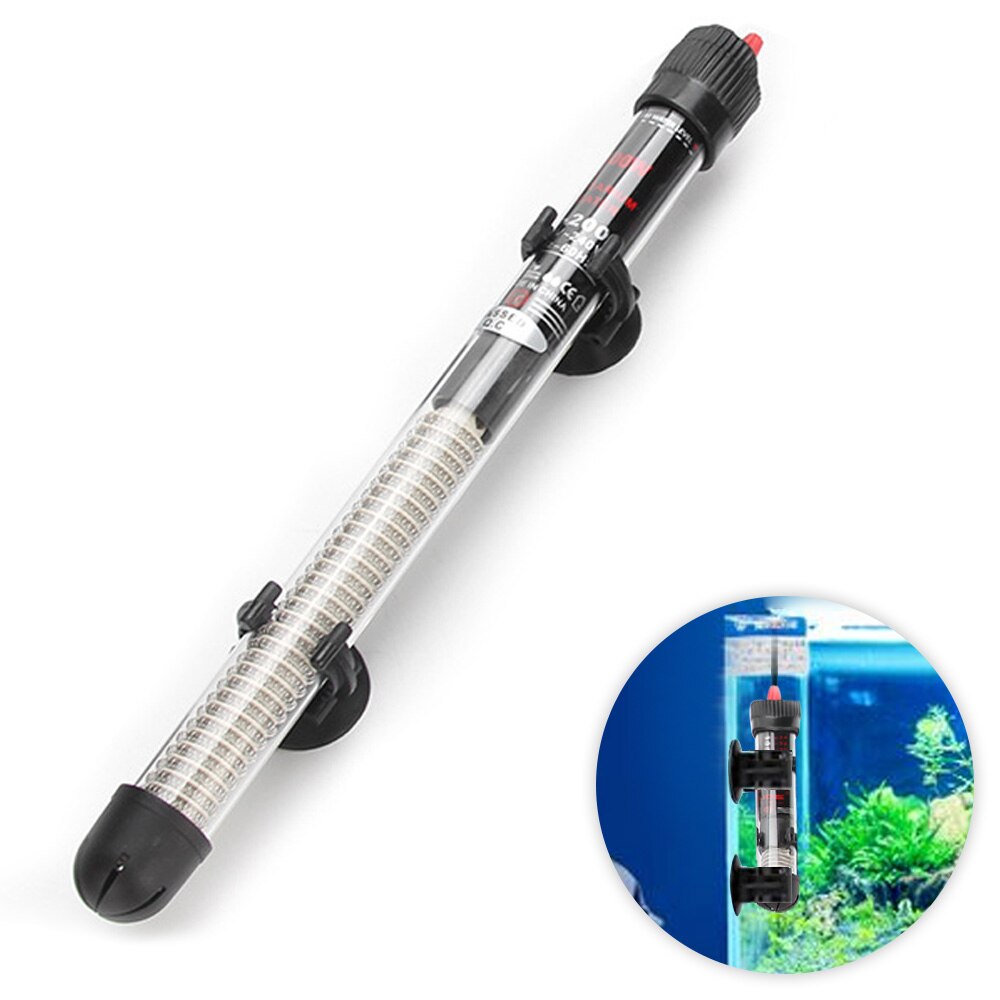Akvarievärmare dränkbar automatisk termostatvärmare fisktank vattenvärmare 25-300w justerbar temperatur med sugkoppsvärmare