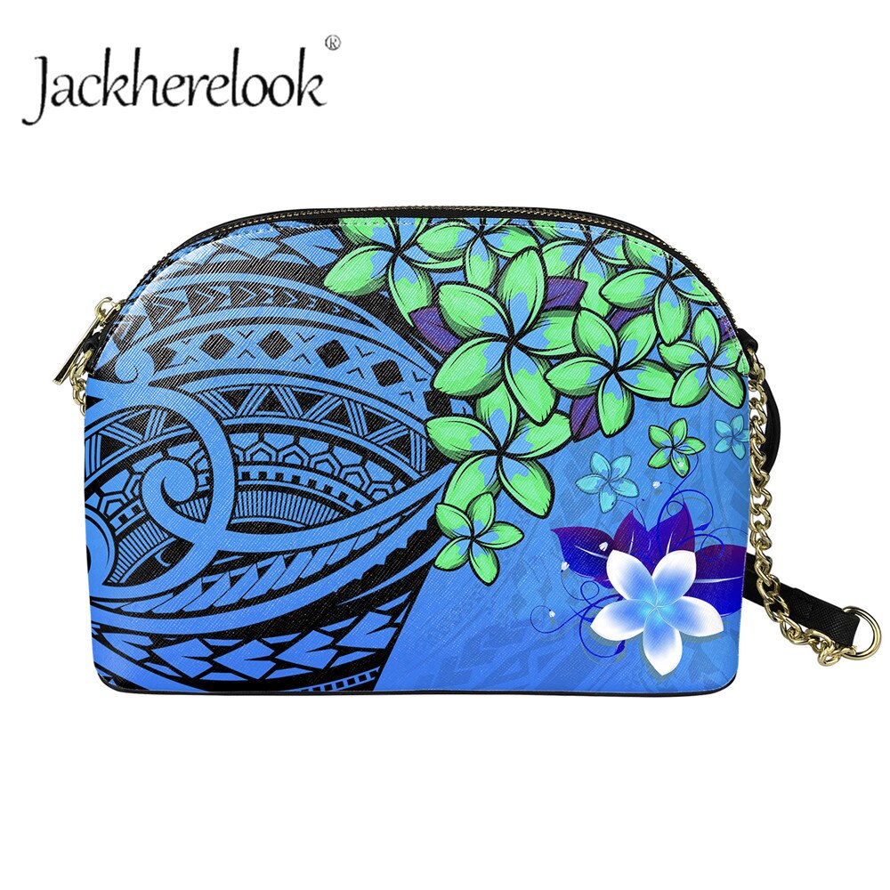 Jackherelook enthic tribe-patroon dames messengertas met grote capaciteit, plumeriaprint, mini casual schoudertas met ketting, bolsa: Hqcb 207 d 49