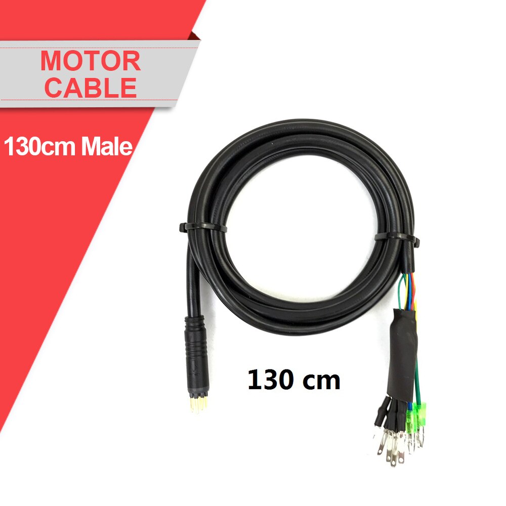 Ebike Conversion Cable 9 Pin Julet Wheel Hub Motor Waterproof Cable for Electric Bicycle Accessories: 130cm Male