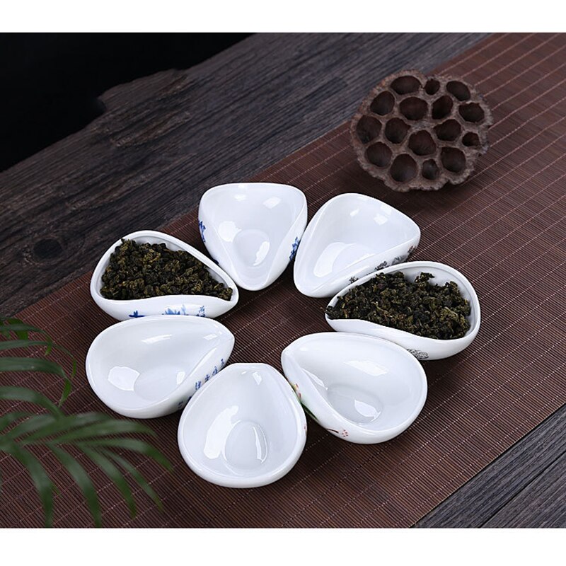 Chinese keramische Thee scoop bule en witte keramische Thee lepel lotusblad vorm Mooie Traditionele onderglazuur blauw Thee Set Scoop
