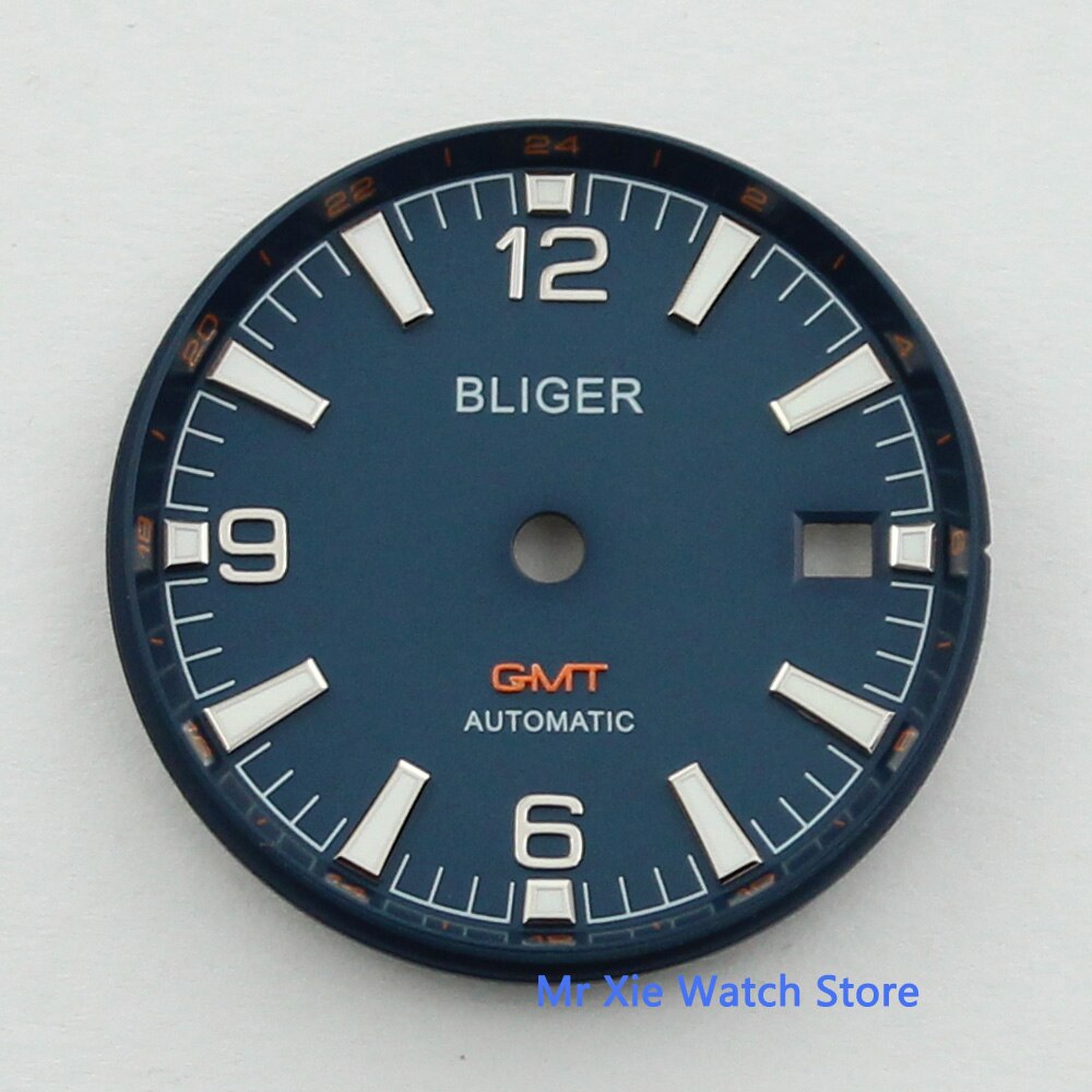 Bliger – montre stérile avec cadran, 31mm, MINGZHU 3804 GMT, mouvement automatique avec fenêtre de Date: NO6