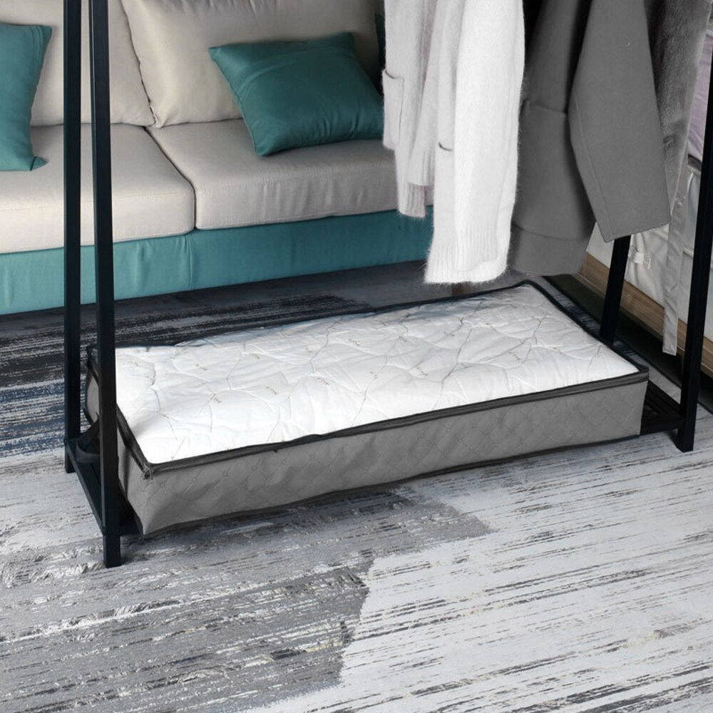 Foldable Under Bed Bags Large Under Bed Storage Boxes Thick Breathable Underbed Clothes Storage Bags Zippered Organizer