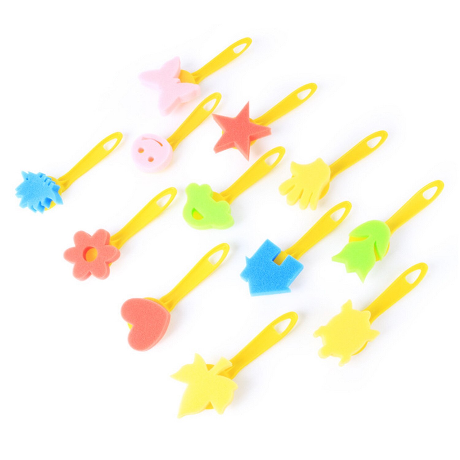 12 STUKS Foam Spons Penselen Set DIY Schilderen Gereedschap voor Kids Kinderen Studenten Thuis Kleuterscholen Klaslokaal