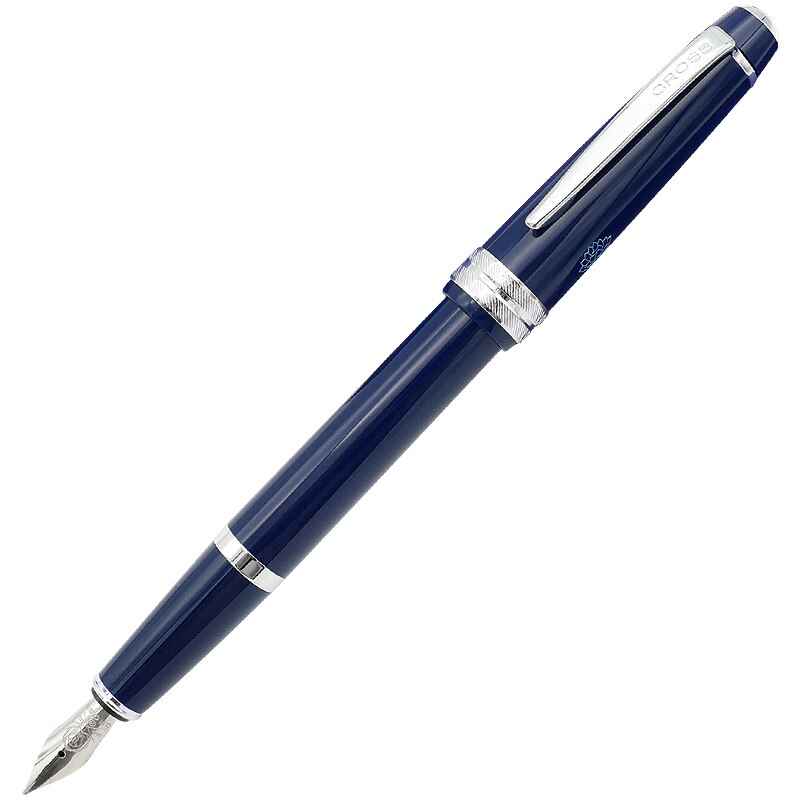 Cross blæk pen fyldepen den blå lotus pen æske rustfrit stål nib skolekontor skrivemateriale pen