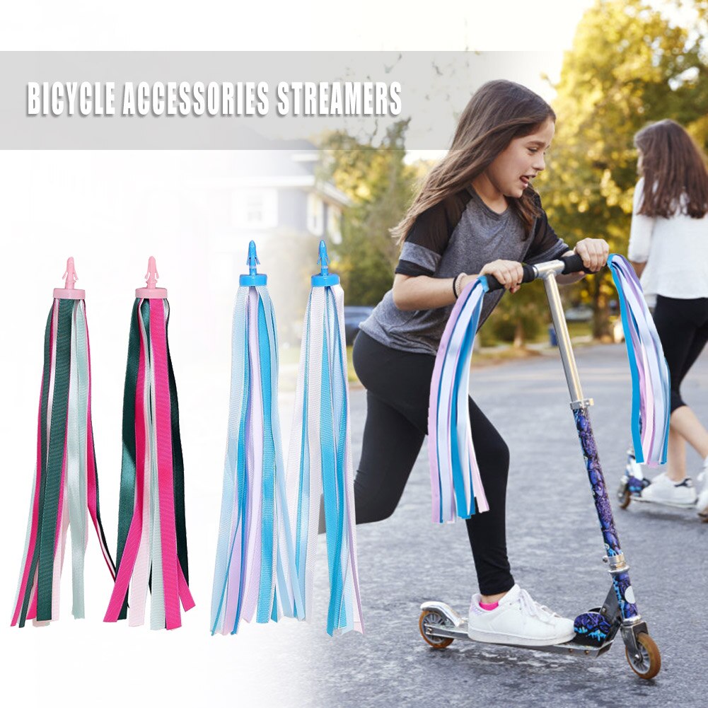 2pcs Kids Bike Streamers Bike Handlebar Toy Decoration Bicycle Streamers Bicycle Handlebar Ribbon Kids Scooter Tassels