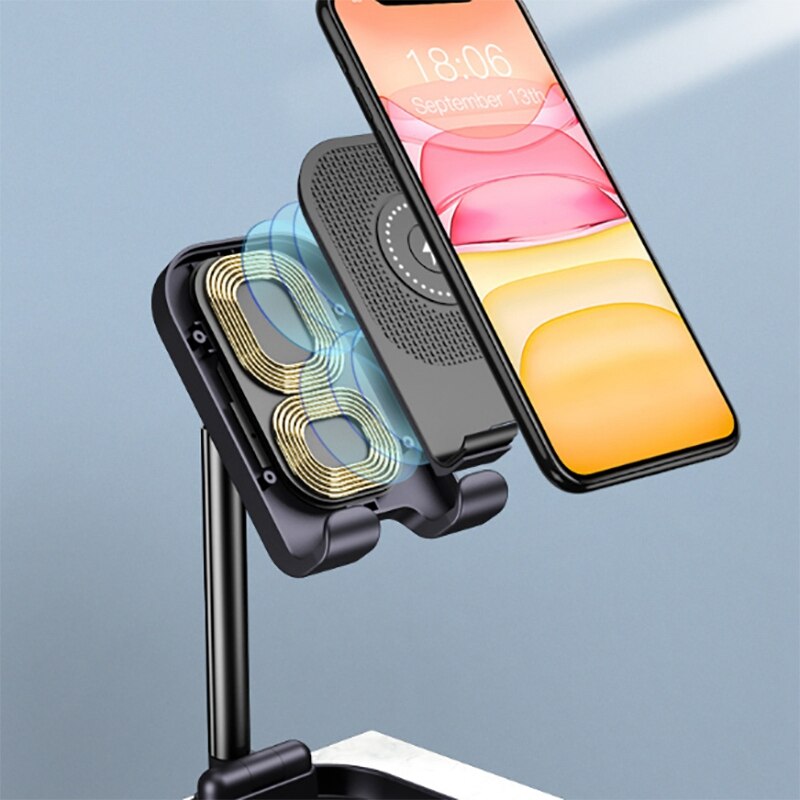 Folding Wireless Charger 10W Desktop Phone Stand Qi Charging Phone Stand Double Coil Fast Charging Universal Stand