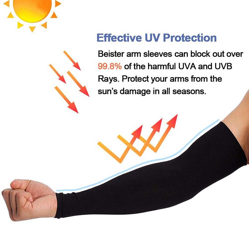 6 Pairs UV Schutz Cooling Arm Sleeves für Frauen Männer, Sonnencreme Schutzhülle Lange Arm Abdeckung Wärmer