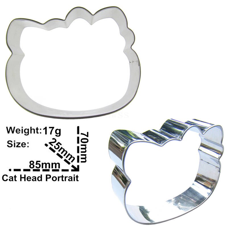 Derde kattengezichtsvorm taart koek bakvormen, cartoon kat taart decoratie fondant uitstekers gereedschap, directe verkoop