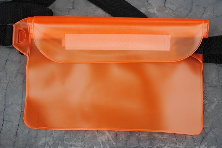Vandtæt drift dykning svømmetaske undervands tør skulder talje pakke taske lomme pose til iphone 7 8 xr xs cover cover / kamera: Orange