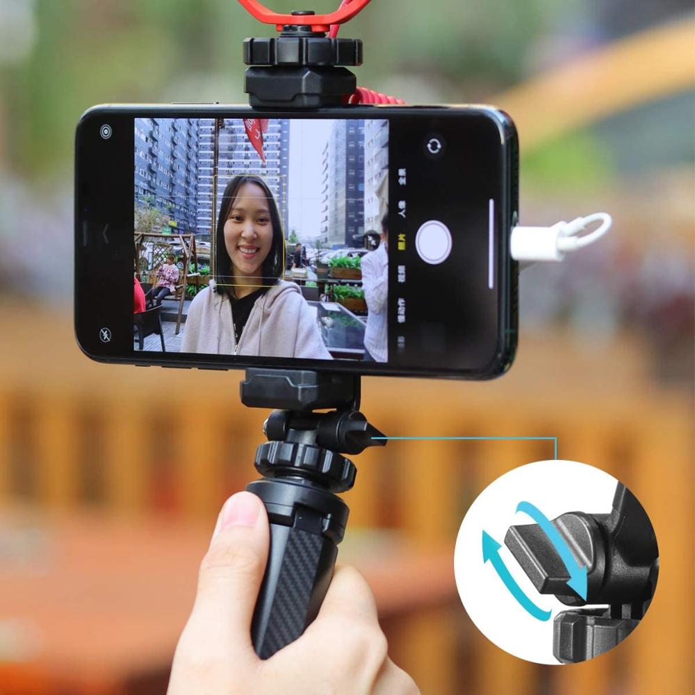 Ulanzi ST-06 Cold Shoe Phone Tripod Mount Holder Vertical Shooting Adjustable Monitor Adapter for iPhone 11 Pro Max XR Android