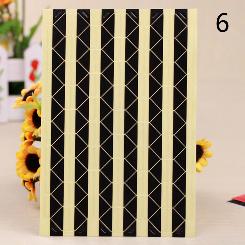 1 lot de 102 pièces coloré coin papier autocollants pour photos Albums Photo cadre décoration de la maison Scrapbooking: Black Stripe
