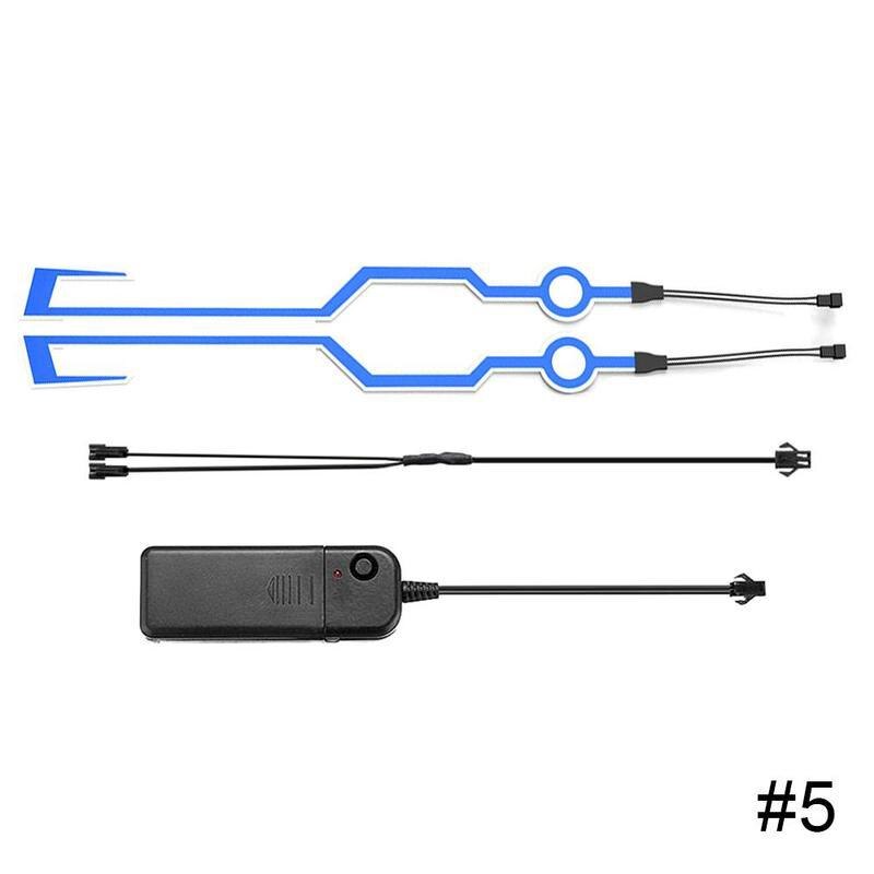 Juego de luces LED de 2 uds. Para EL casco y la motocicleta, resistente al agua, DIY, 3 modos: 5