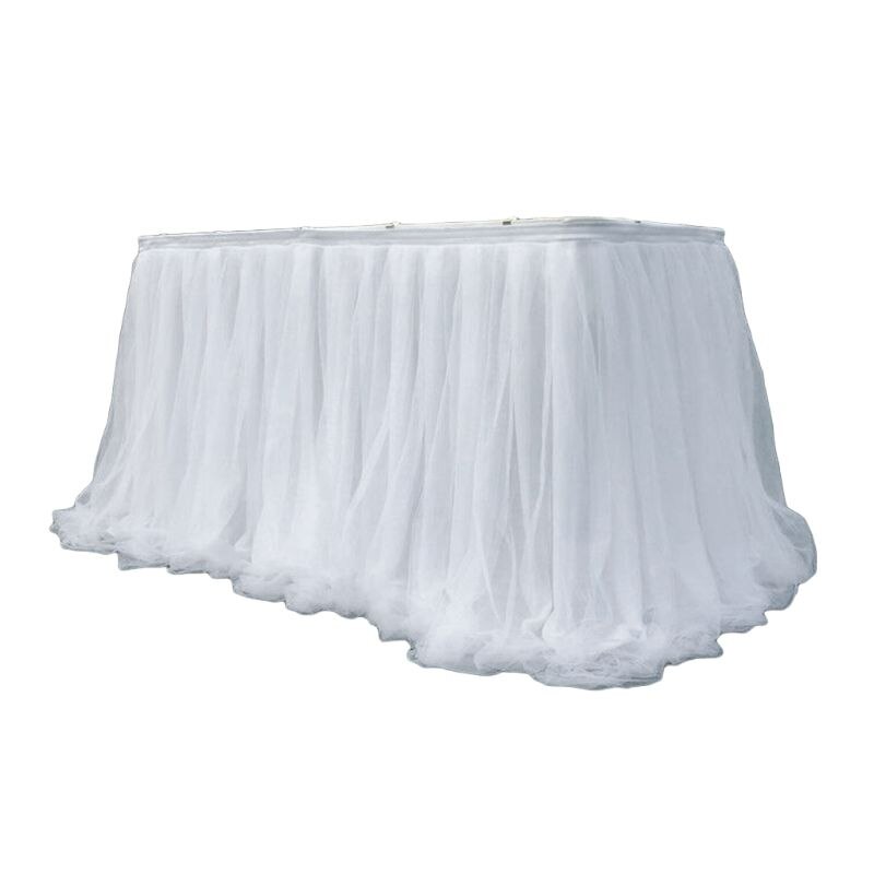 Mantel colorido de tul para mesa de recepción de postres decoración de falda para de boda, hogar, cumpleaños, material artesanal para falda de tutú
