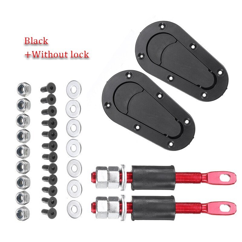 Racing Car Hood Pin Engine Bonnet Latch Lock Kit Refitting with Keys Hood Lock Hood Mount Car Accessories 2 Colors: A Without Lock