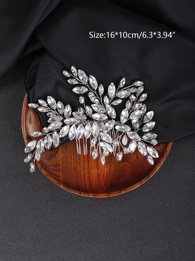 Rhinestone Bride Hair Comb Party Prom Hair Jewelry Bridal Headwear Wedding Hair Accessories Handmade Headpiece for Women