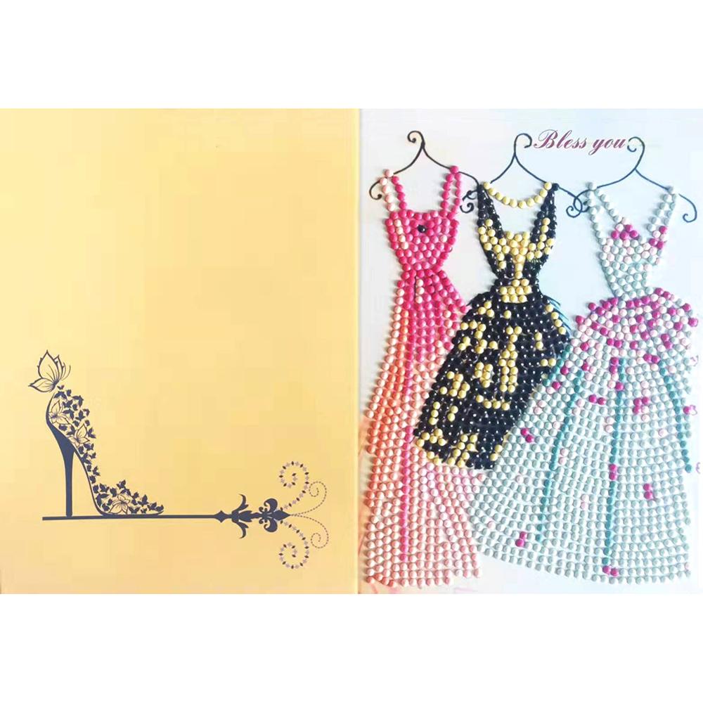 5D DIY Drills Diamond Painting Valentine Greeting Card Party Birthday Diamond Embroidery Cross Stitch Festival Greet Cards