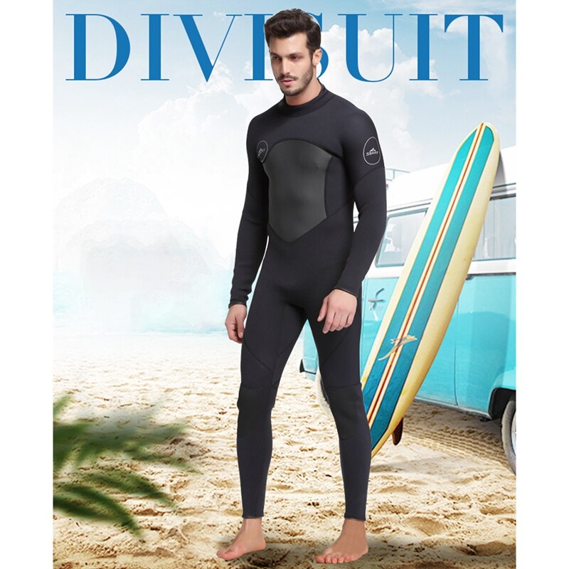 Men 3mm Neoprene Wetsuit High Elasticity Stitching Warm Surfing Diving Equipment Long Sleeved Wetsuit