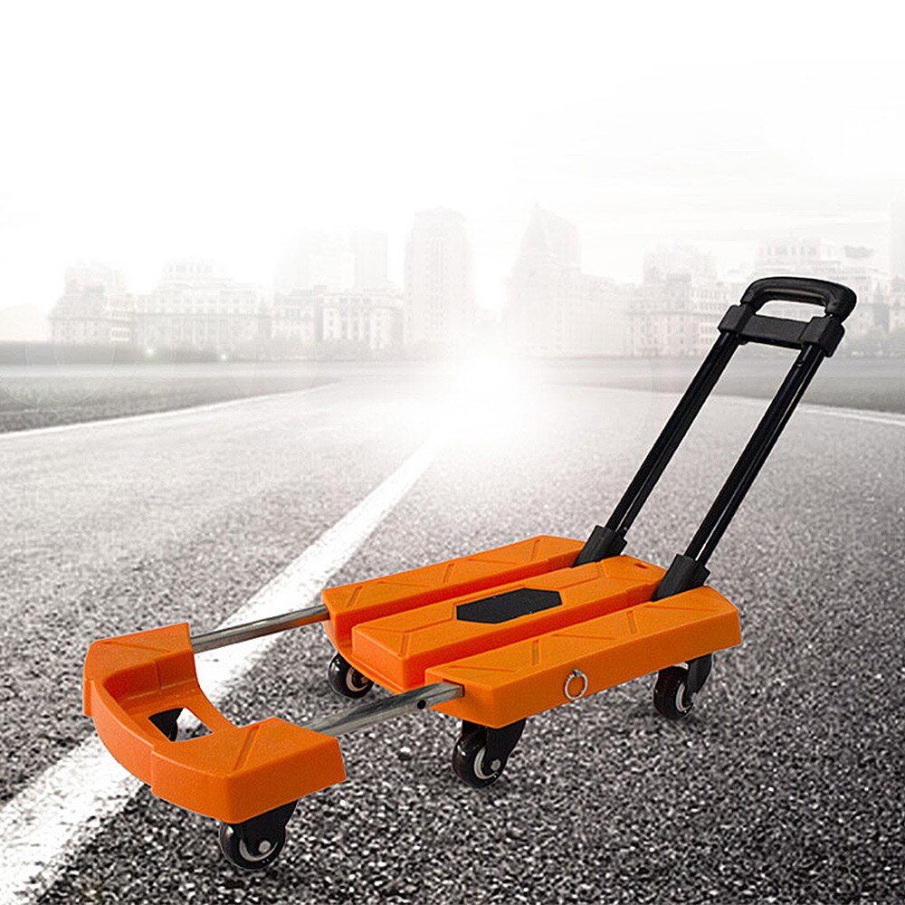 Remolque plano carro supermercado carro carga plástico silencioso remolque plano TC181201-1 plegable