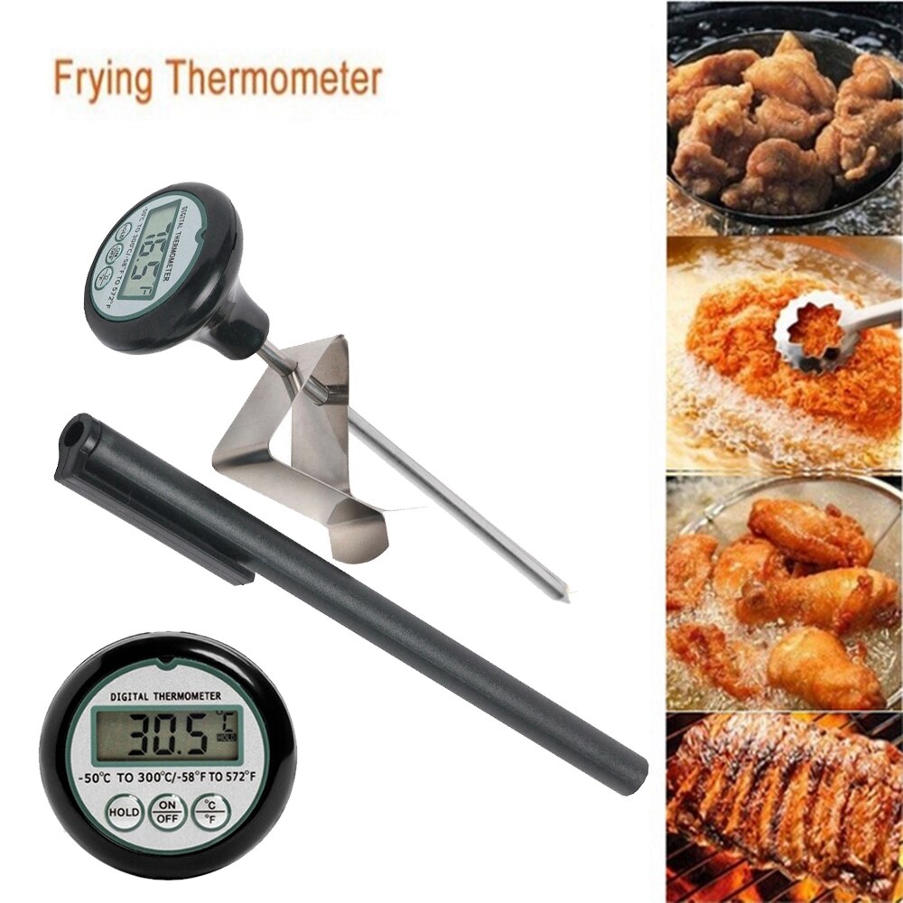 Digital Meat Food Thermometer Liquid Candy Deep Fry with Stainless Steel Clip