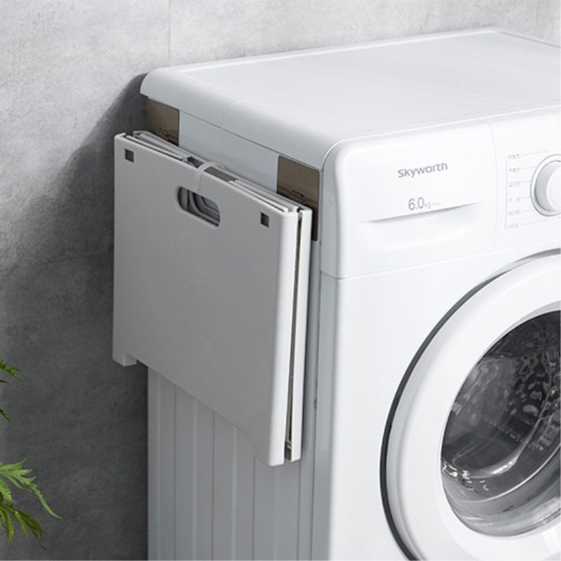 Foldable With Handle PP Plastic Laundry Baskets Punch-free Washing Machine Wall-mounted Dirty Clothes Laundry Storage Basket Box